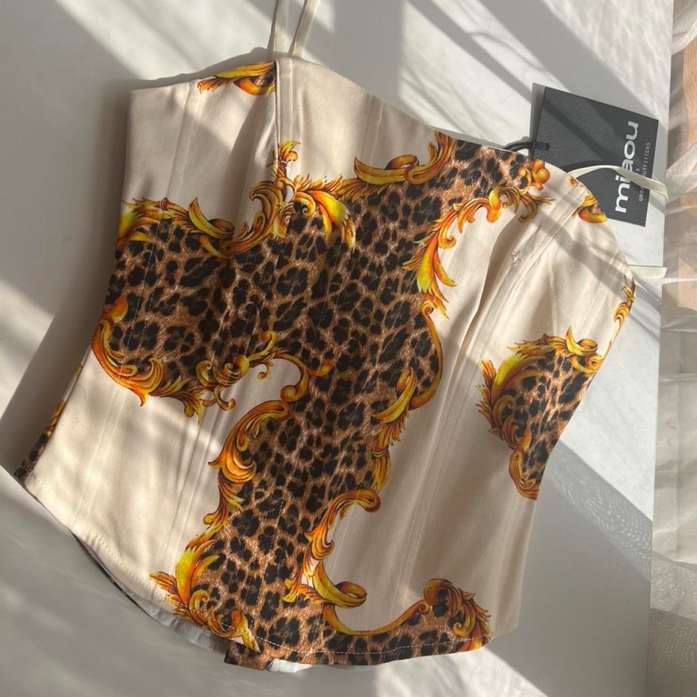 NWT MIAOU X URBAN OUTFITTERS UO EXCLUSIVE PERRIE LEOPARD CORSET